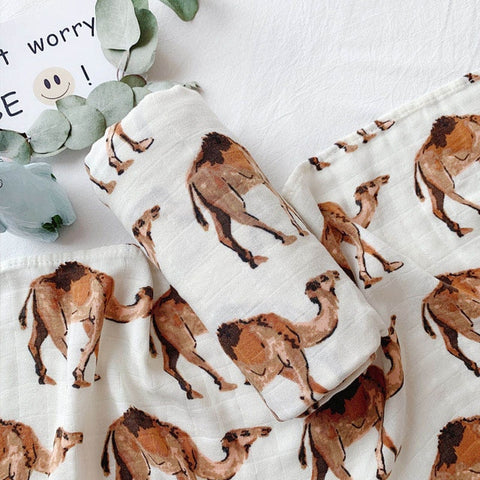 Camel Muslin Swaddle Wrap Bamboo